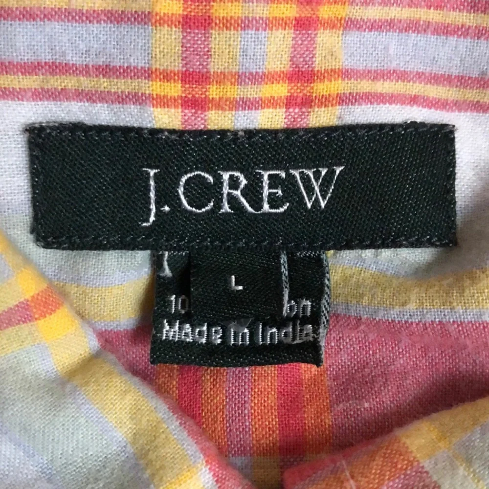 J. Crew Red and Yellow Plaid Button Down